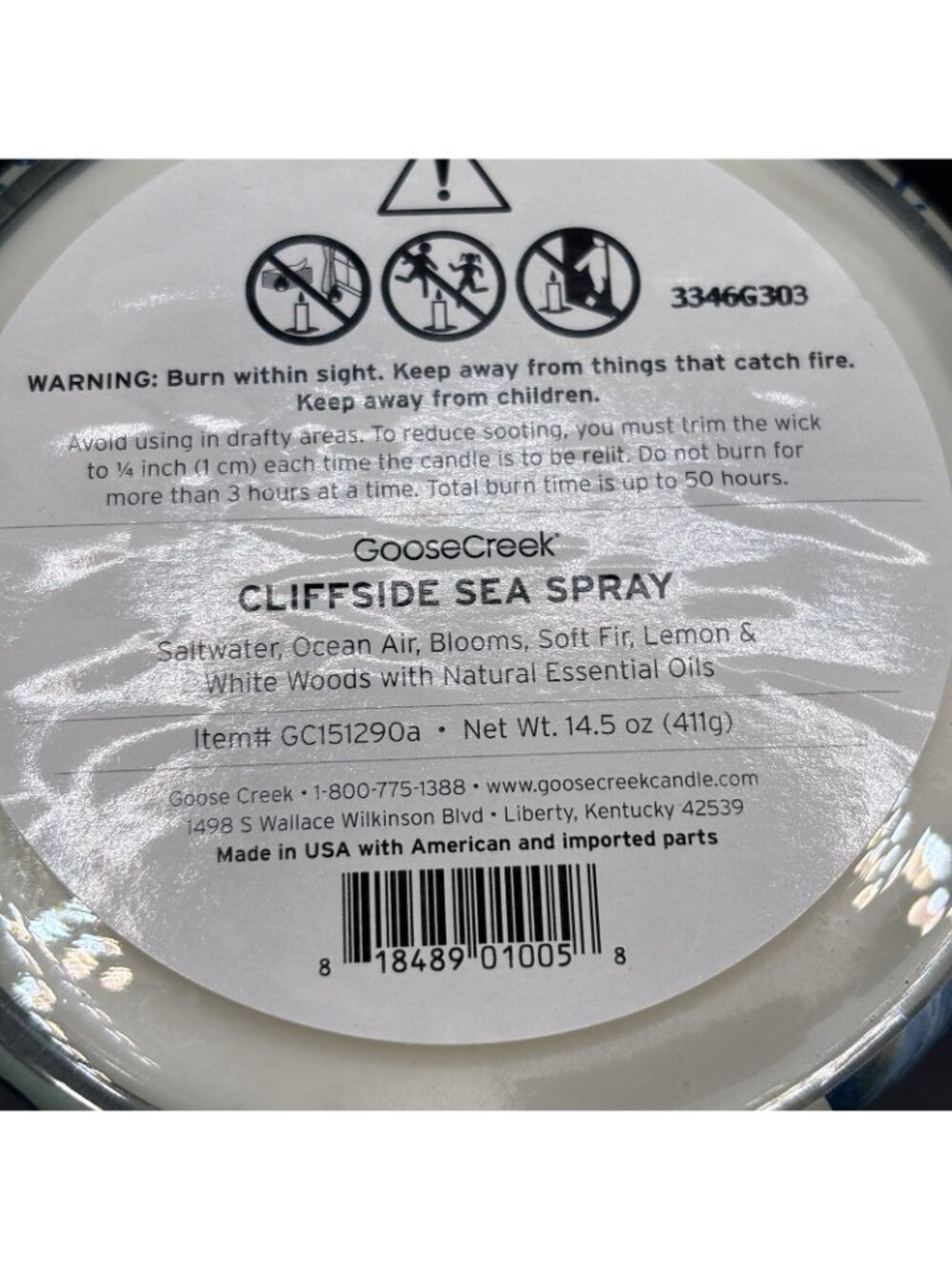 Goose Creek Cliff Side Sea Spray 3 Wick Jar Candle 14.5 oz Slat Water Ocean Air - Picture 13 of 15